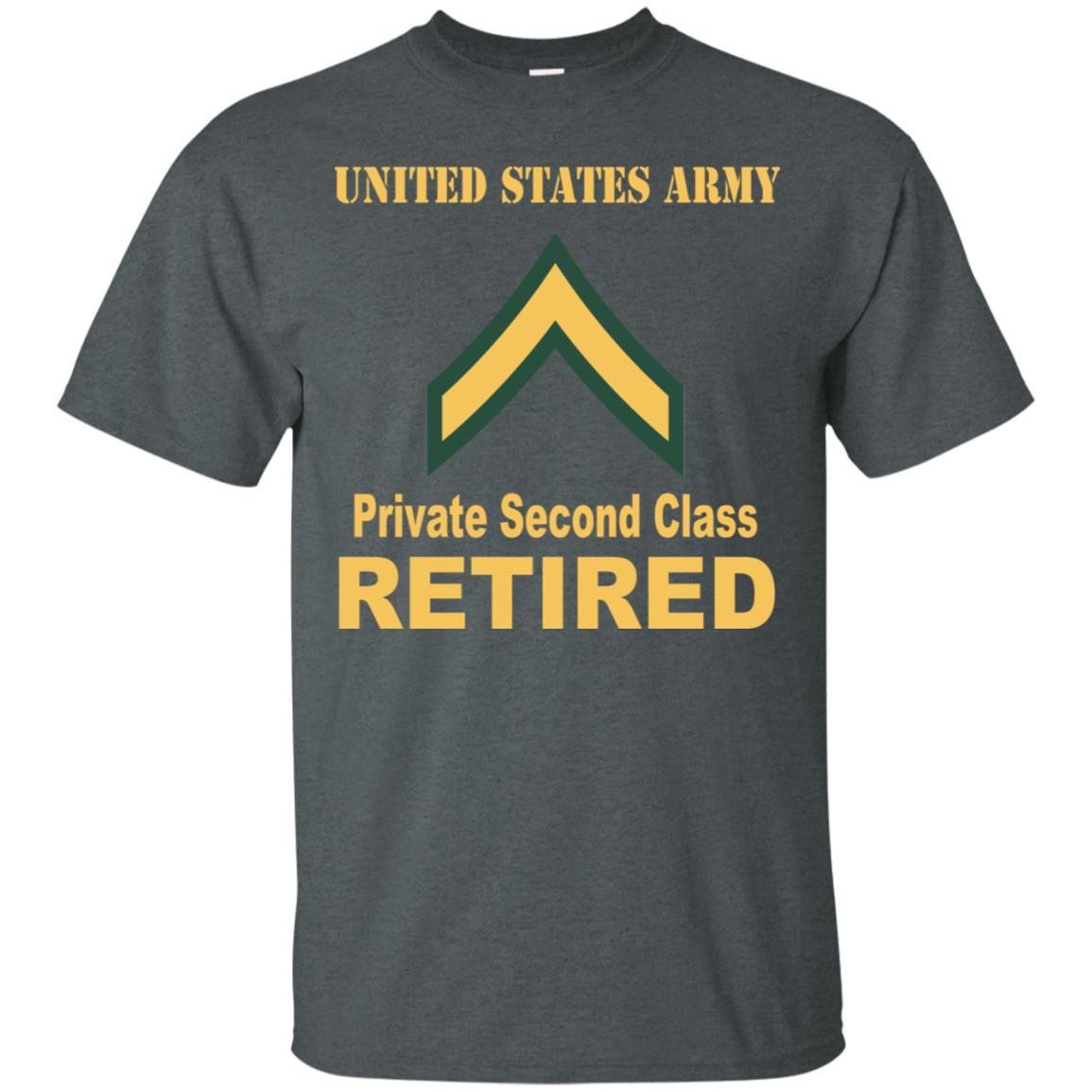 Army E-2 PV2 E2 Private Second Class Enlisted Soldier Retired Men T Shirt On Front-TShirt-Army-Veterans Nation