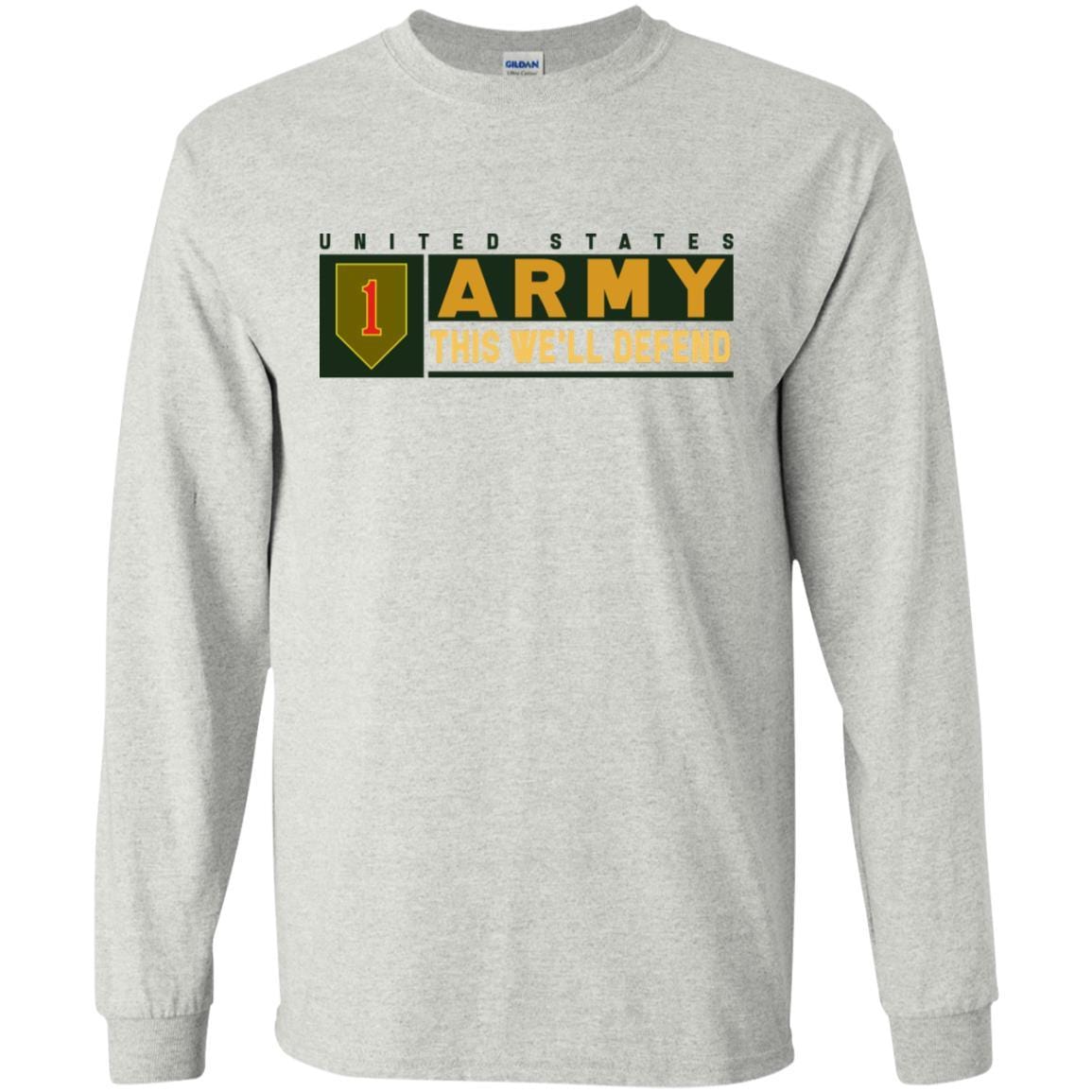 US Army 1st Infantry Division- This We'll Defend T-Shirt On Front For Men-TShirt-Army-Veterans Nation