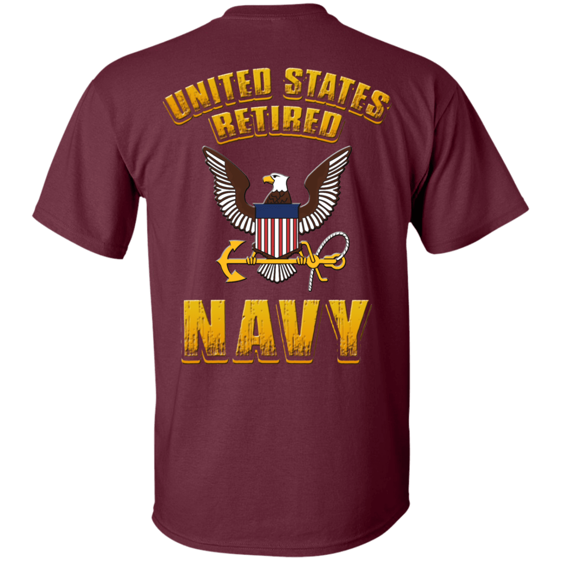 US Retired Navy Back T Shirts-TShirt-Navy-Veterans Nation