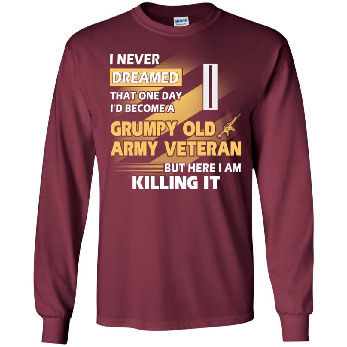 US Army T-Shirt "Grumpy Old Veteran" W-5 Chief Warrant Officer 5(CW5) On Front-TShirt-Army-Veterans Nation