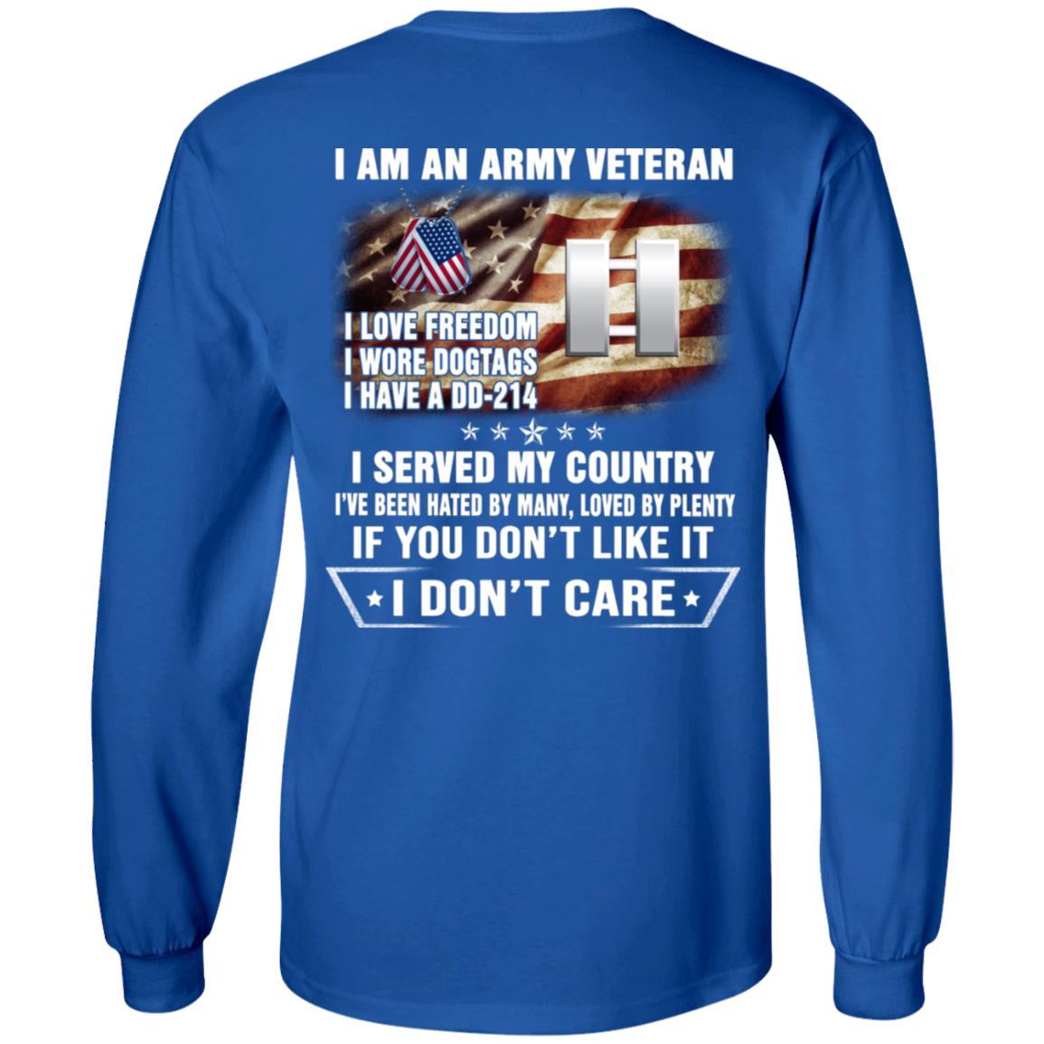 T-Shirt "I Am An Army Veteran" O-3 Captain(CPT)Rank On Back-TShirt-Army-Veterans Nation