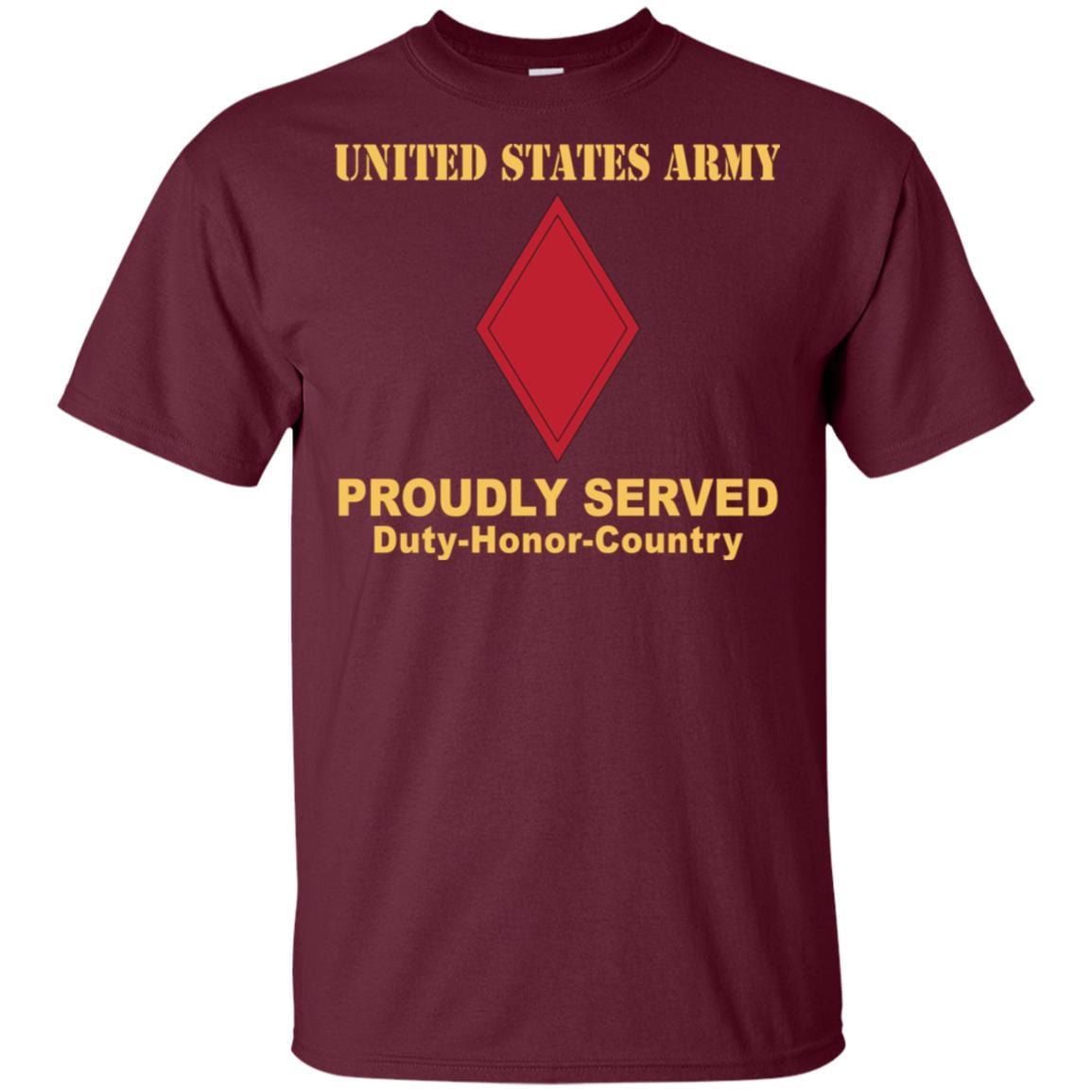 US ARMY 5TH INFANTRY DIVISION- Proudly Served T-Shirt On Front For Men-TShirt-Army-Veterans Nation