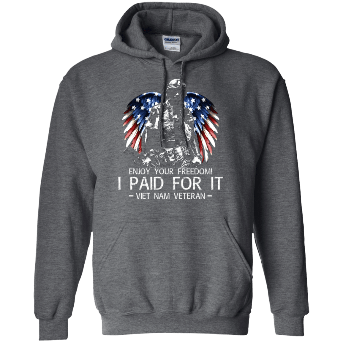 Military T-Shirt "Vietnam Veteran - Enjoy your freedom I paid for it Men" Front-TShirt-General-Veterans Nation