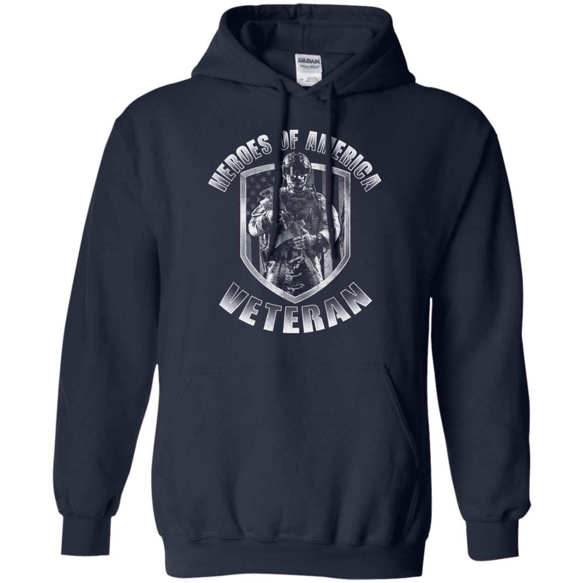 Military T-Shirt "Veterans - Heroes Of America Men" Front-TShirt-General-Veterans Nation