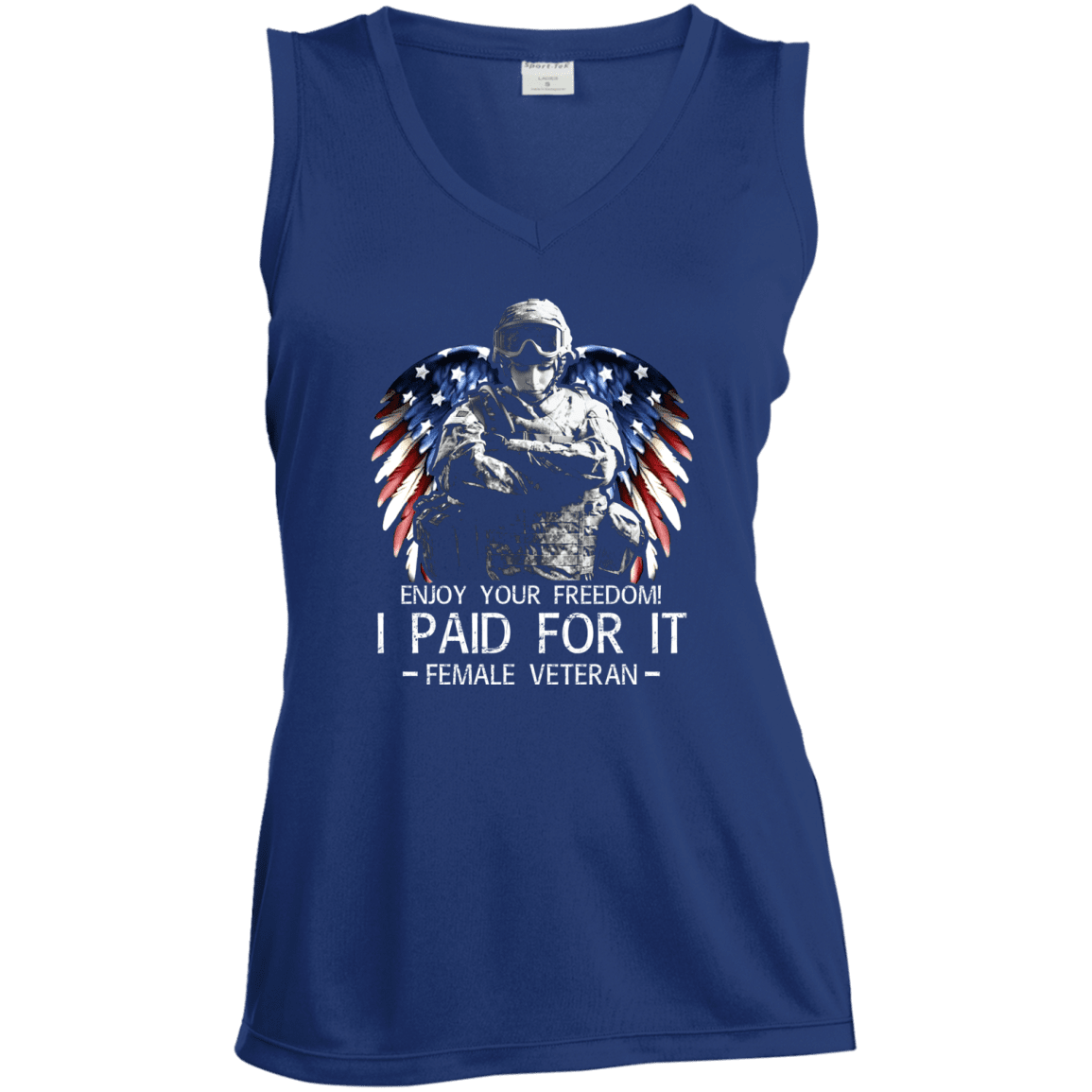 Military T-Shirt "Female Veteran - Enjoy your freedom I paid for it Women" Front-TShirt-General-Veterans Nation