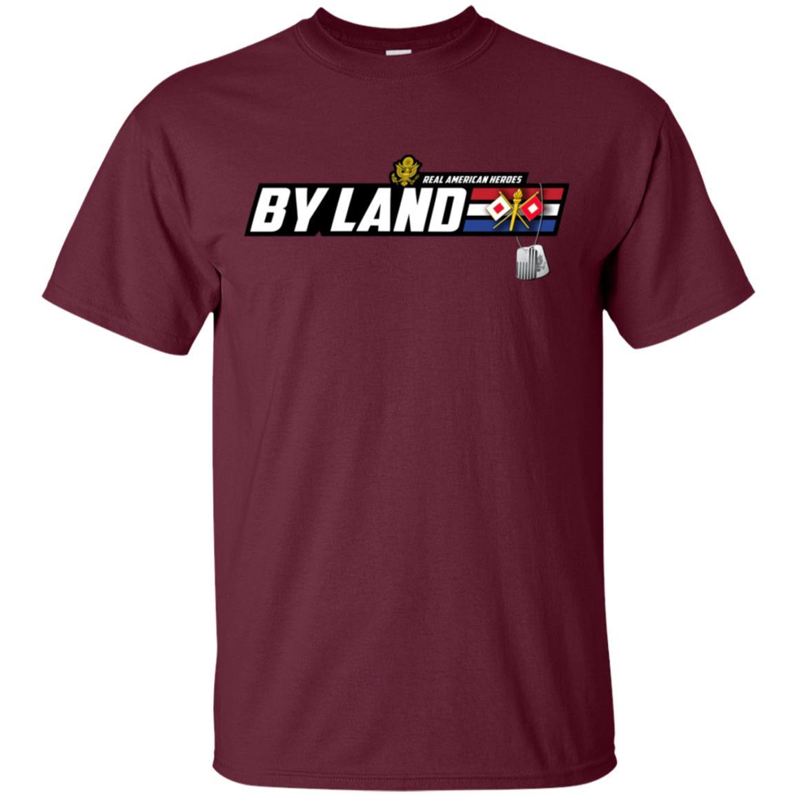 US Army T-Shirt "Signal Corps Real American Heroes By Land" On Front-TShirt-Army-Veterans Nation