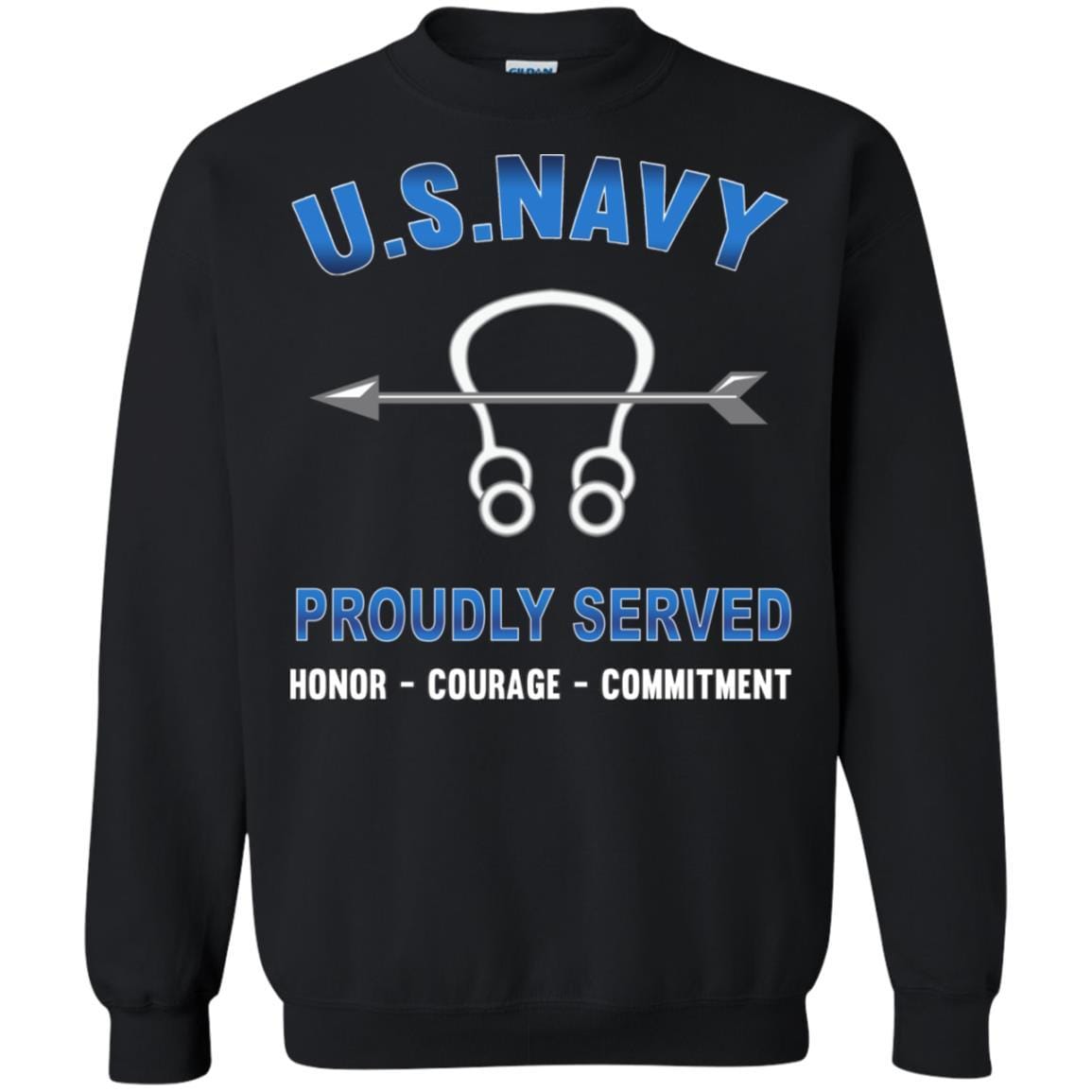 Navy Sonar Technician Navy ST - Proudly Served T-Shirt For Men On Front-TShirt-Navy-Veterans Nation