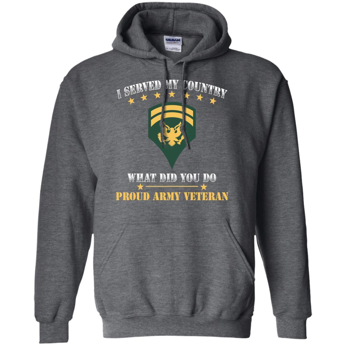 US Army E-6 SPC E6 Specialist Ranks Men Front T Shirt - Proud US Army Veteran-TShirt-Army-Veterans Nation