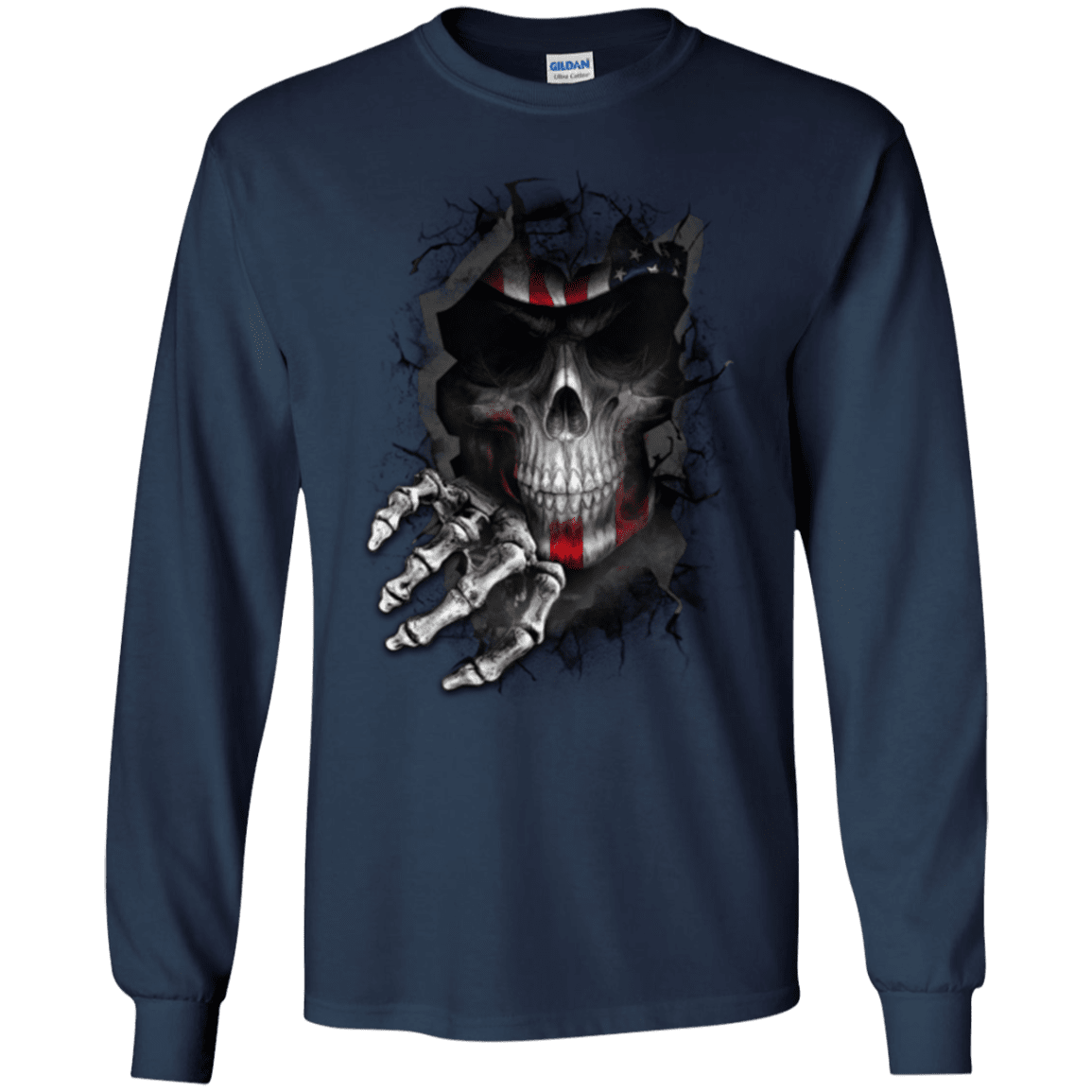 Military T-Shirt "Veteran American Skull"-TShirt-General-Veterans Nation
