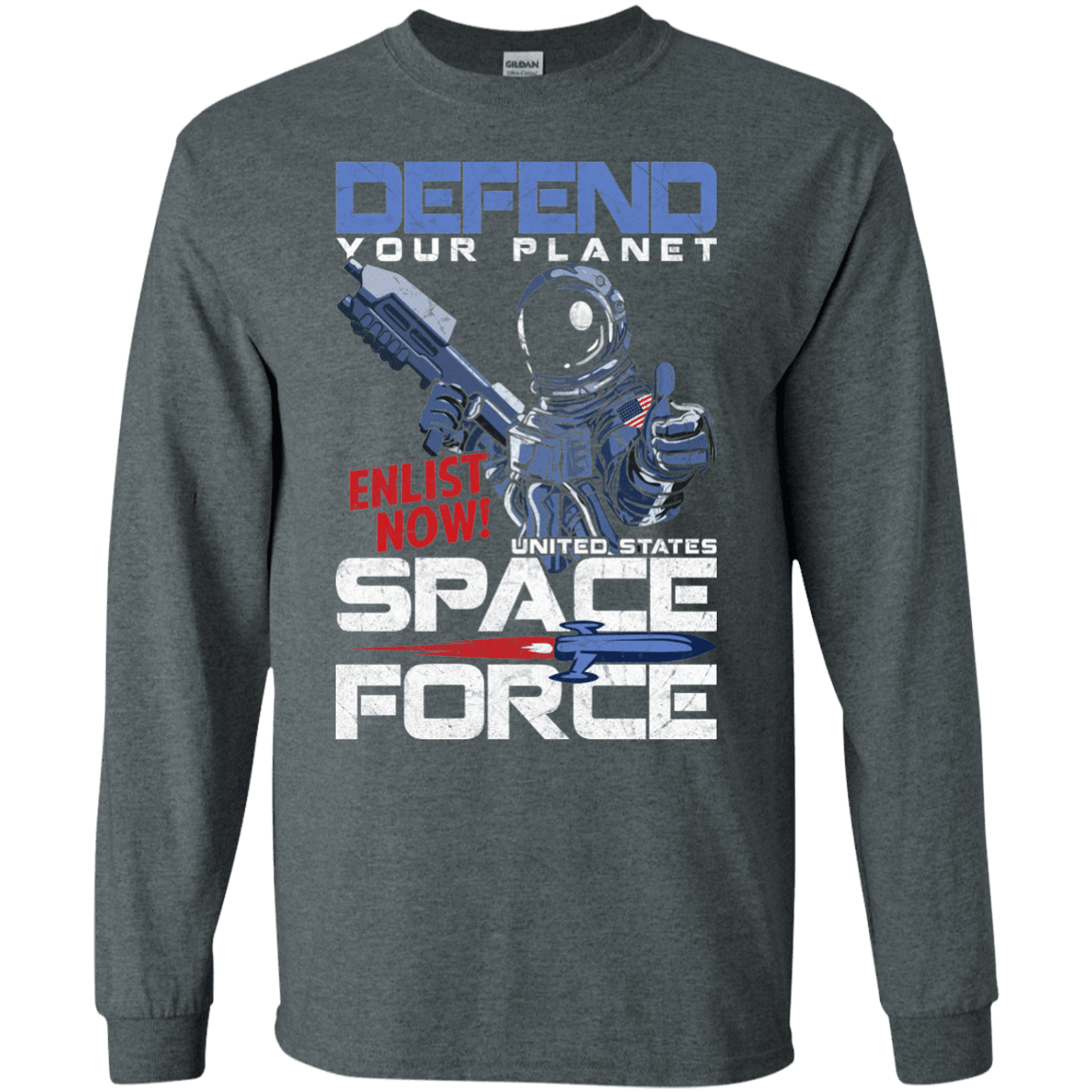 Military T-Shirt "Defend Your Planet Space Force Men" Front-TShirt-General-Veterans Nation