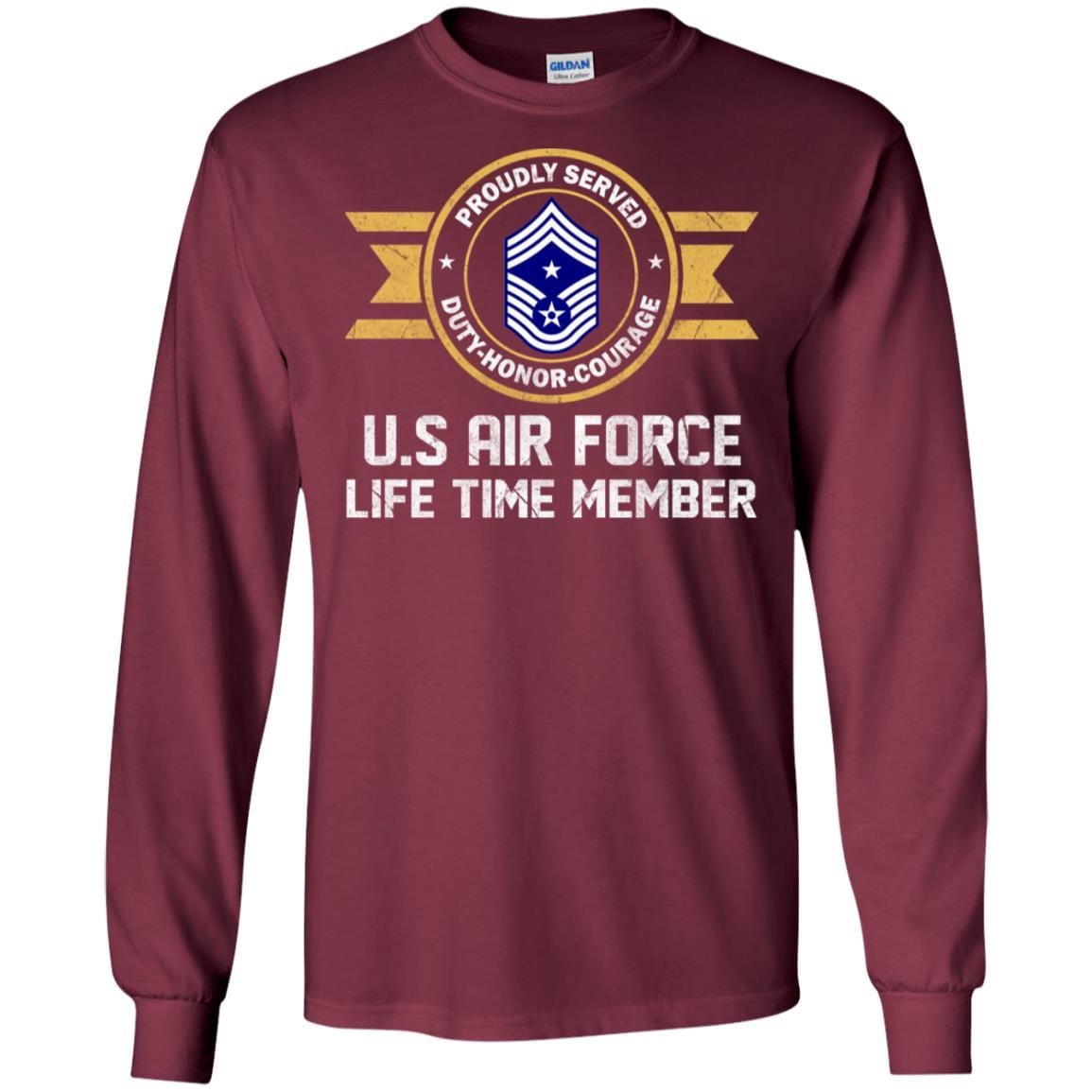 Life time member-US Air Force E-9 Command Chief Master Sergeant CCM E9 Noncommissioned Officer Ranks Men T Shirt On Front-TShirt-USAF-Veterans Nation