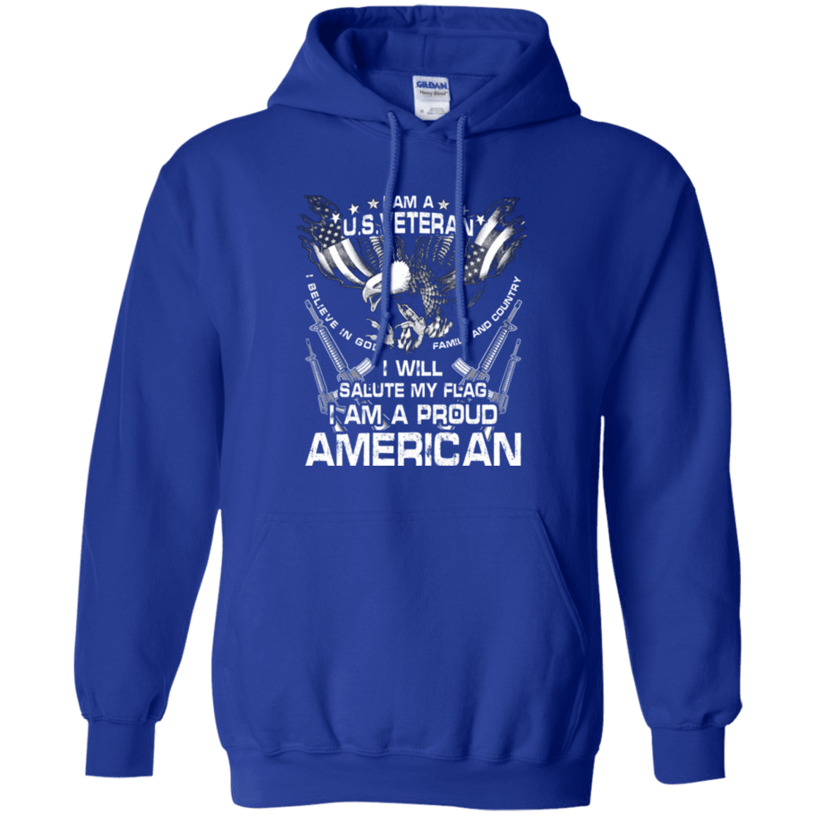 Military T-Shirt "I WILL SALUTE MY FLAG PROUD AMERICAN"-TShirt-General-Veterans Nation