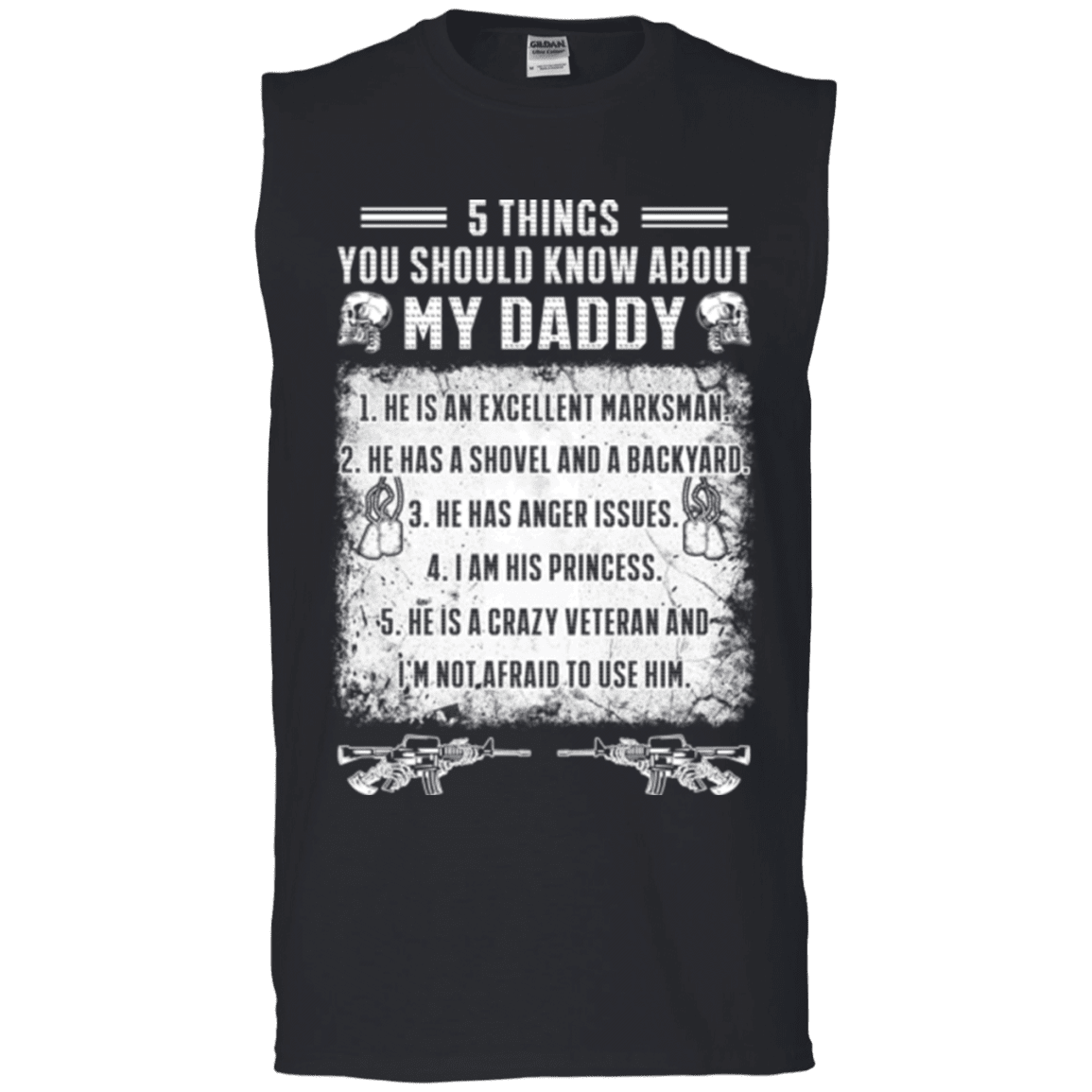 Military T-Shirt "5 Things You Should Know About My Daddy"-TShirt-General-Veterans Nation