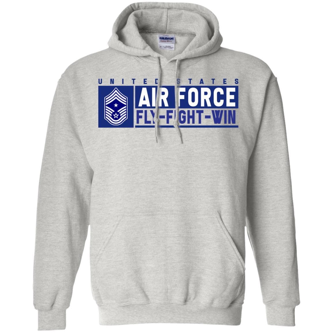 US Air Force E-9 Command Chief Master Sergeant Fly - Fight - Win Long Sleeve - Pullover Hoodie-TShirt-USAF-Veterans Nation