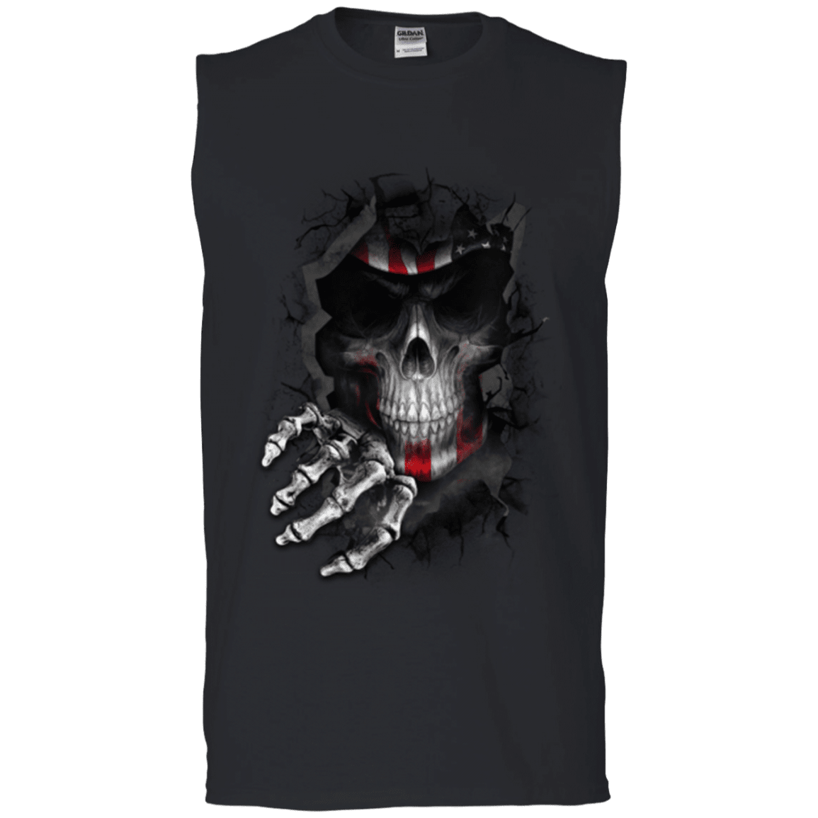 Military T-Shirt "Veteran American Skull"-TShirt-General-Veterans Nation