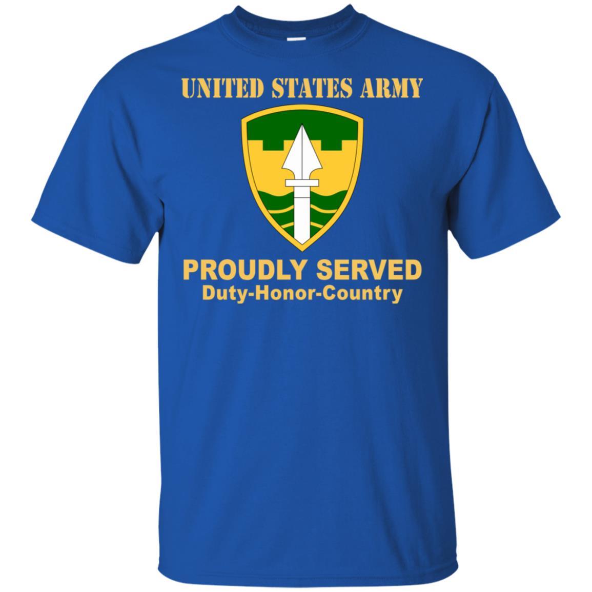 US ARMY MILITARY POLICE BRIGADE - Proudly Served T-Shirt On Front For Men-TShirt-Army-Veterans Nation