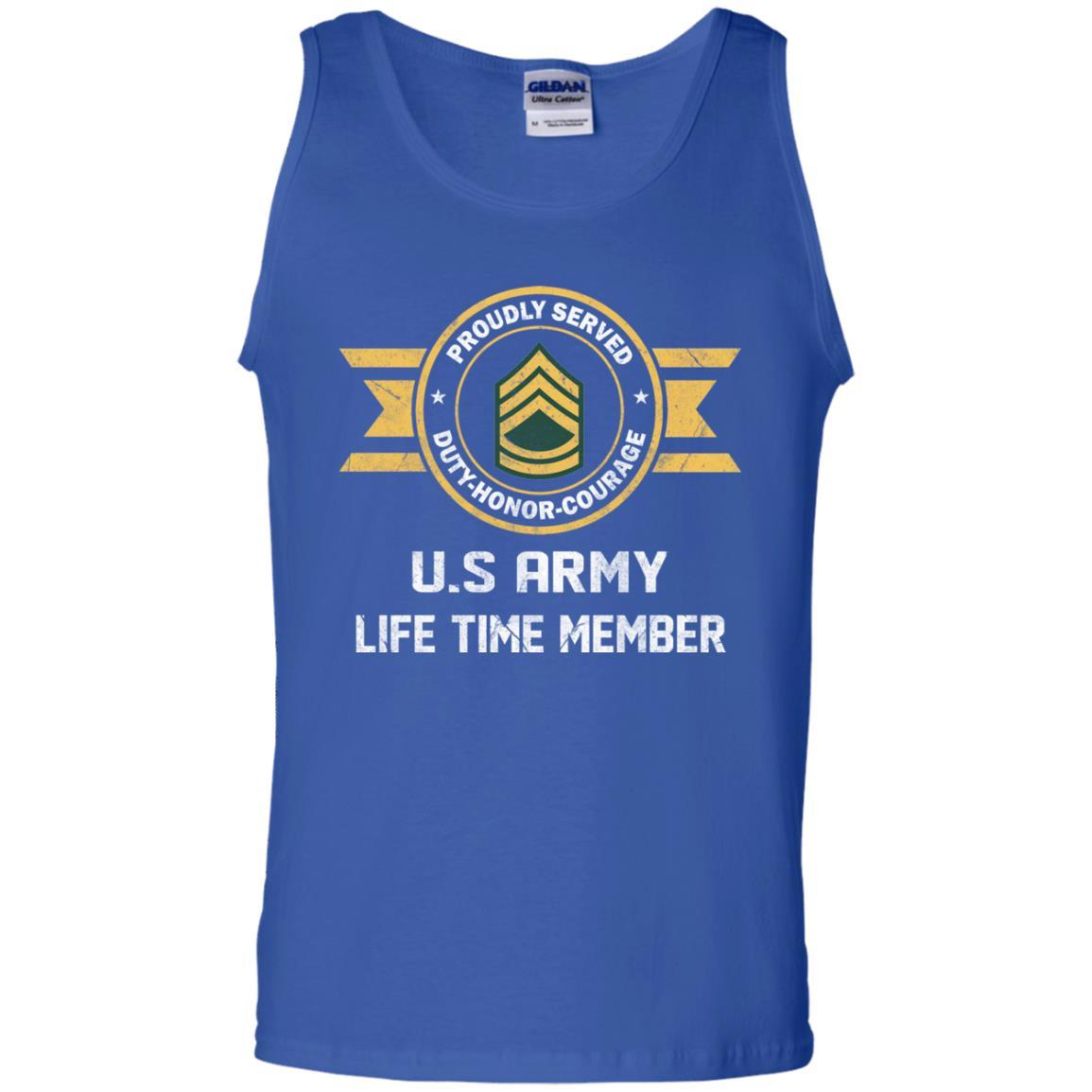 Life Time Member - US Army E-7 Sergeant First Class E7 SFC Noncommissioned Officer Ranks Men T Shirt On Front-TShirt-Army-Veterans Nation