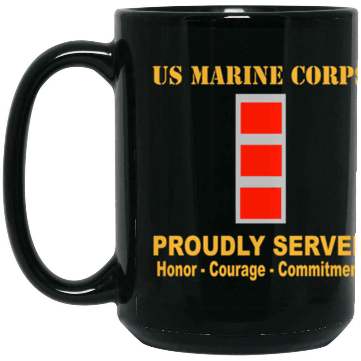 USMC W-4 Chief Warrant Officer 4 CW4 CW4 Warrant Officer Ranks Proudly Served Core Values 15 oz. Black Mug-Drinkware-Veterans Nation