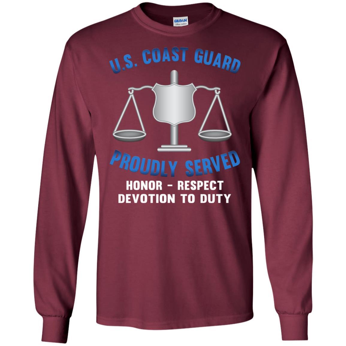USCG INVESTIGATOR IV Logo Proudly Served T-Shirt For Men On Front-TShirt-USCG-Veterans Nation