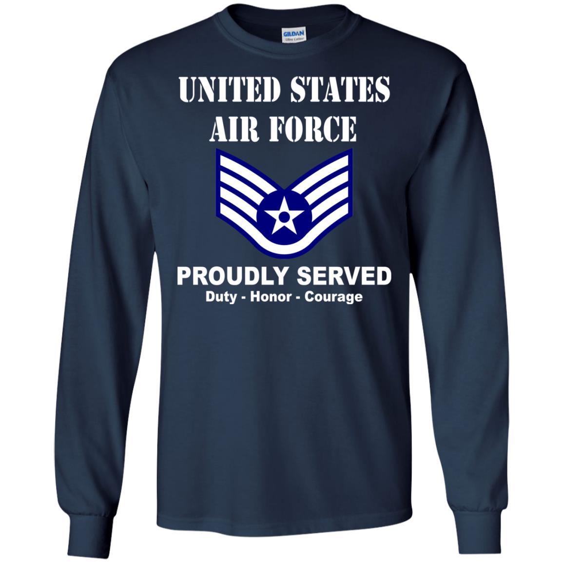 US Air Force E-5 Staff Sergeant SSgt E5 Noncommissioned Officer Ranks Men Front T Shirt For Air Force-TShirt-USAF-Veterans Nation