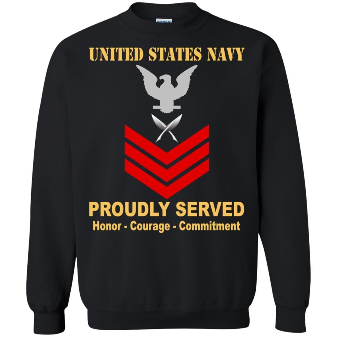 U.S Navy Yeoman Navy YN E-6 Rating Badges Proudly Served T-Shirt For Men On Front-TShirt-Navy-Veterans Nation