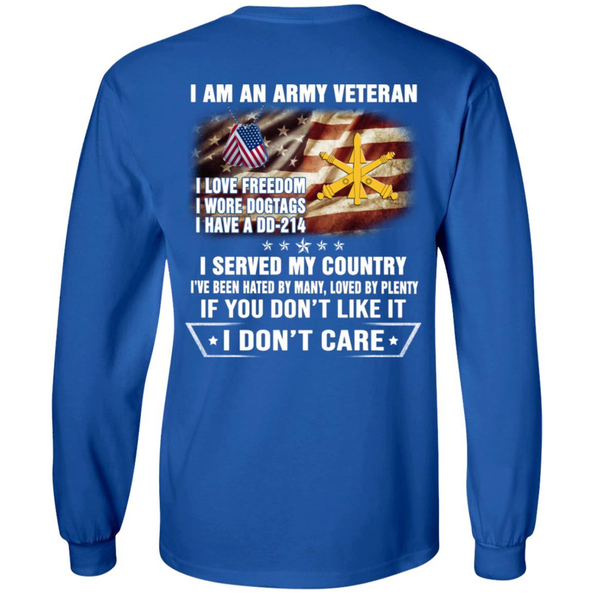 T-Shirt "I Am An Army Air Defense Artillery Veteran" On Back-TShirt-Army-Veterans Nation