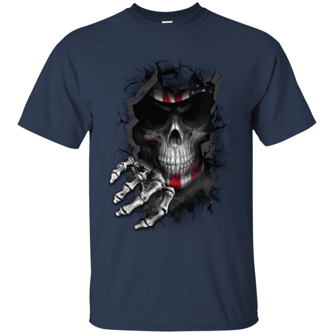 Military T-Shirt "Veteran American Skull"-TShirt-General-Veterans Nation