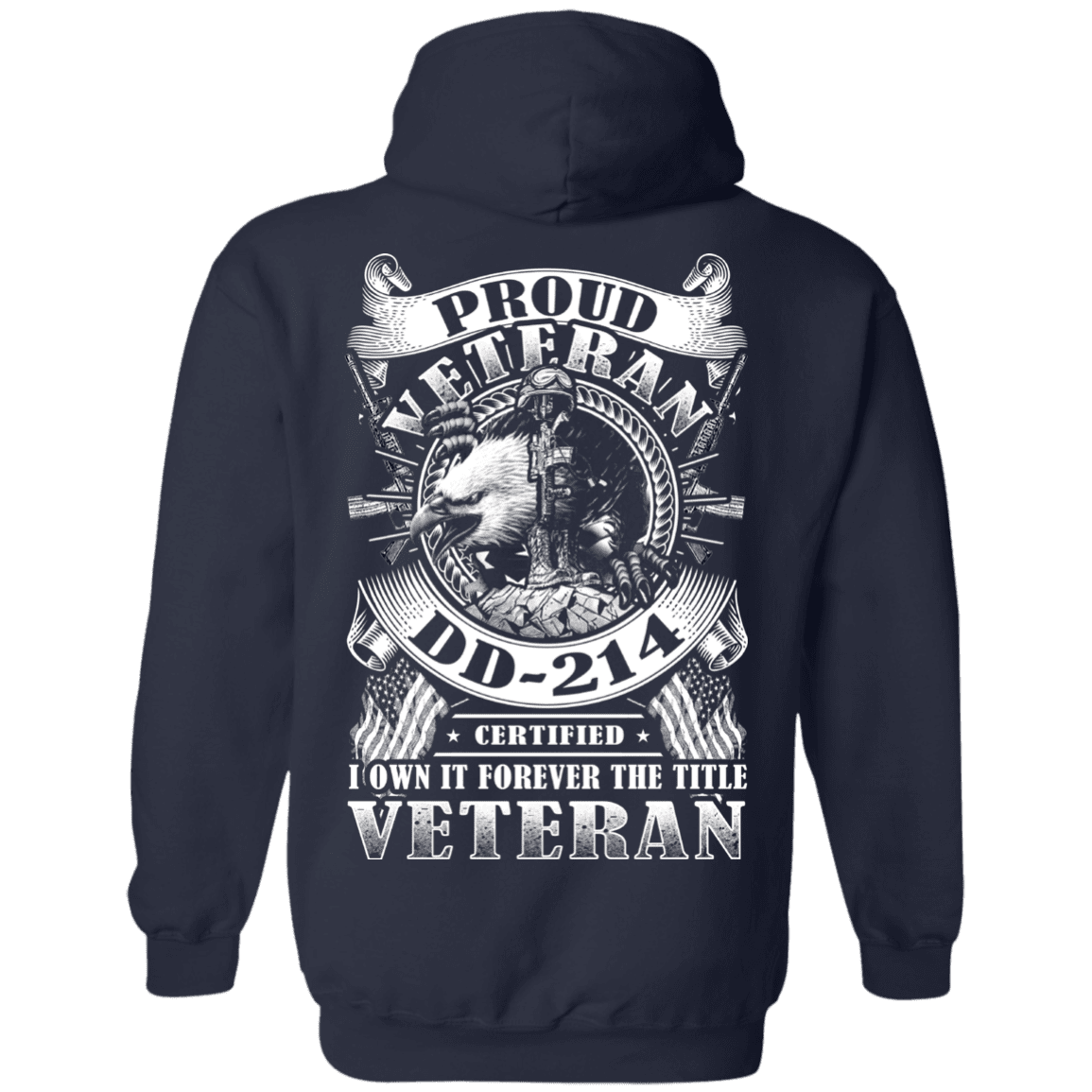 Military T-Shirt "Proud Veteran DD 214 Back"-TShirt-General-Veterans Nation