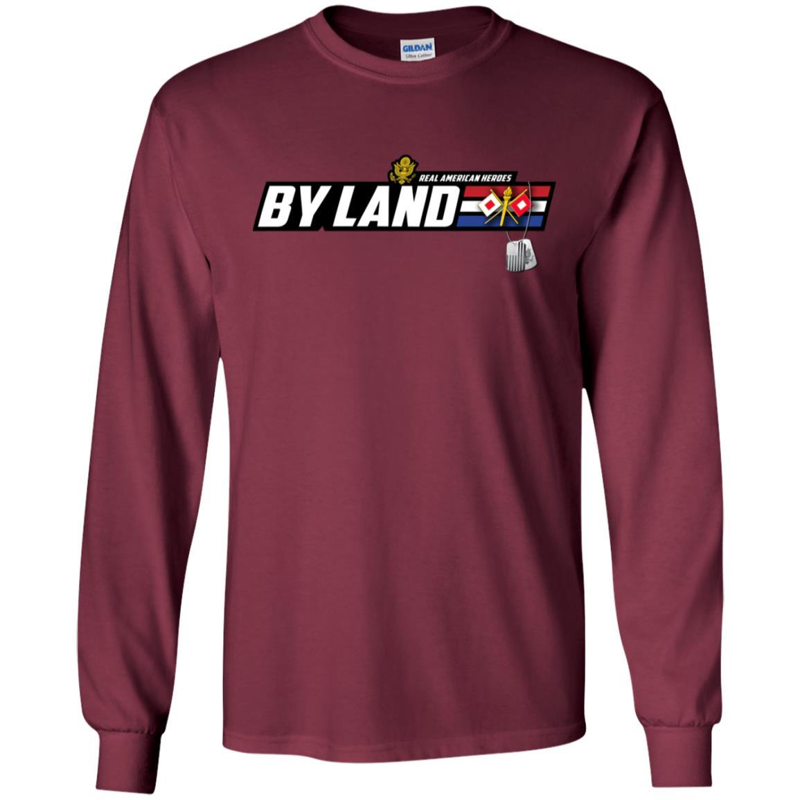 US Army T-Shirt "Signal Corps Real American Heroes By Land" On Front-TShirt-Army-Veterans Nation