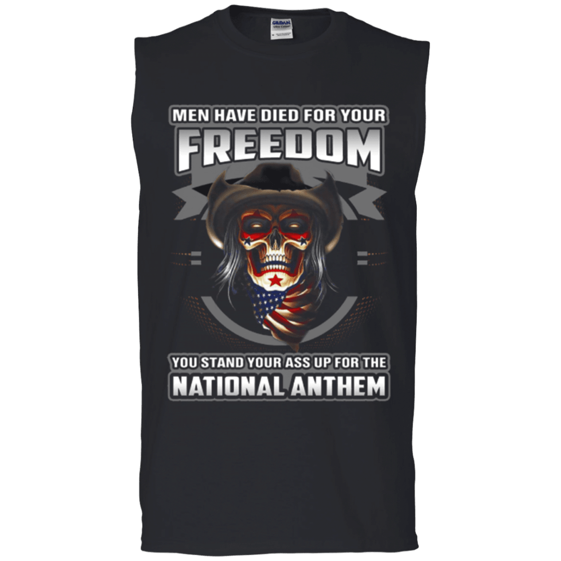 Military T-Shirt "MEN HAVE DIED FOR YOUR FREEDOM STAND UP FOR THE NATIONAL ANTHEM"-TShirt-General-Veterans Nation