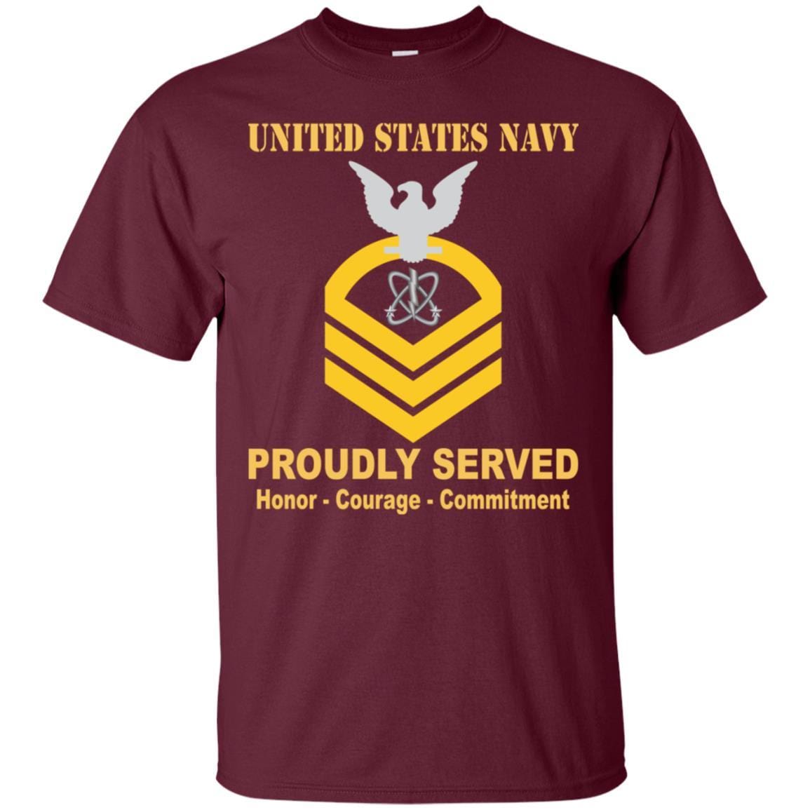 Navy Electronics Warfare Technician Navy EW E-7 Rating Badges Proudly Served T-Shirt For Men On Front-TShirt-Navy-Veterans Nation