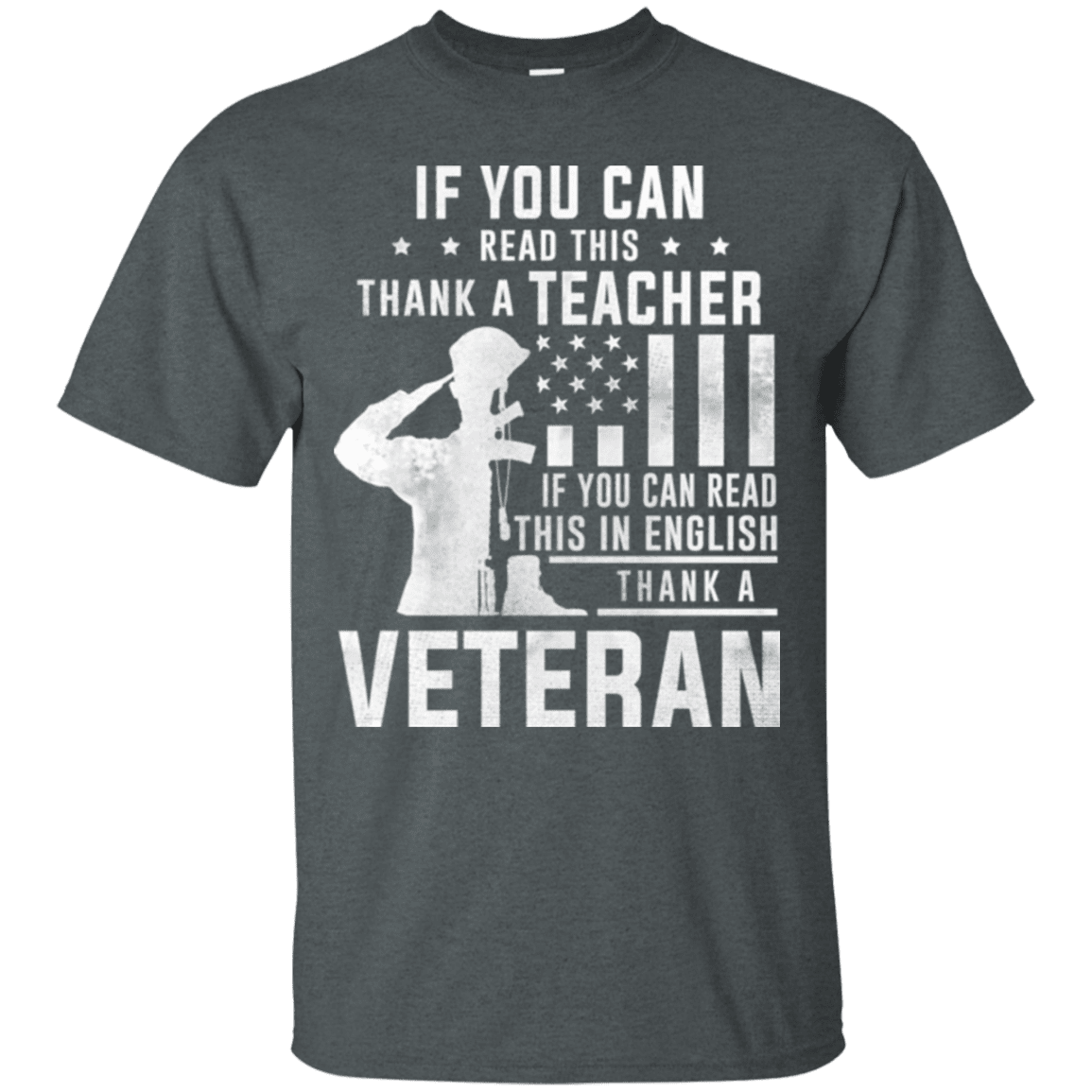 Military T-Shirt "THANK A VETERAN"-TShirt-General-Veterans Nation