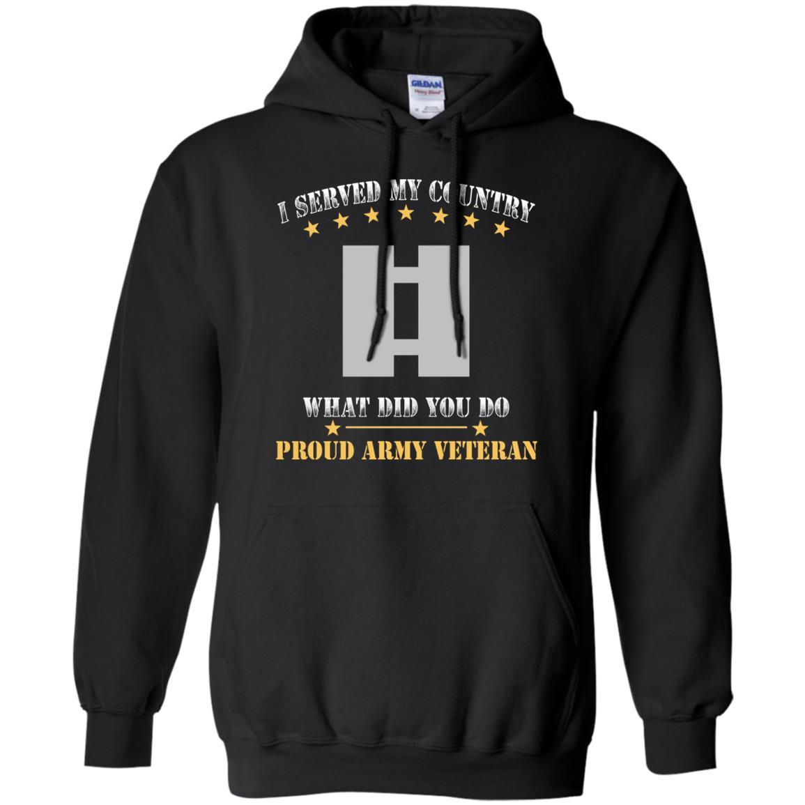 US Army O-3 Captain O3 CPT Commissioned Officer Ranks Men Front T Shirt - Proud US Army Veteran-TShirt-Army-Veterans Nation