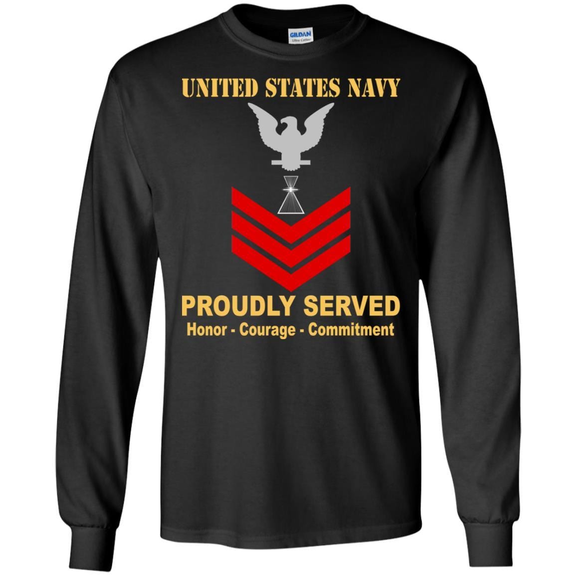 U.S Navy Aviation Photographer's Mate PH E-6 Rating Badges Proudly Served T-Shirt For Men On Front-TShirt-Navy-Veterans Nation