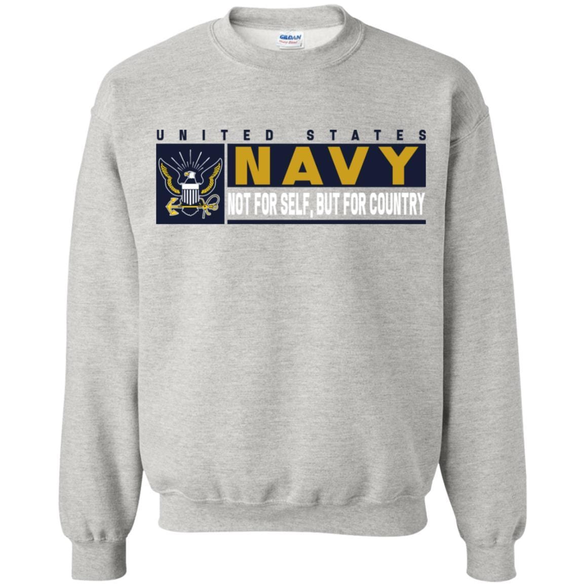 US Navy Not For Self, But For Country Long Sleeve - Pullover Hoodie-TShirt-Navy-Veterans Nation