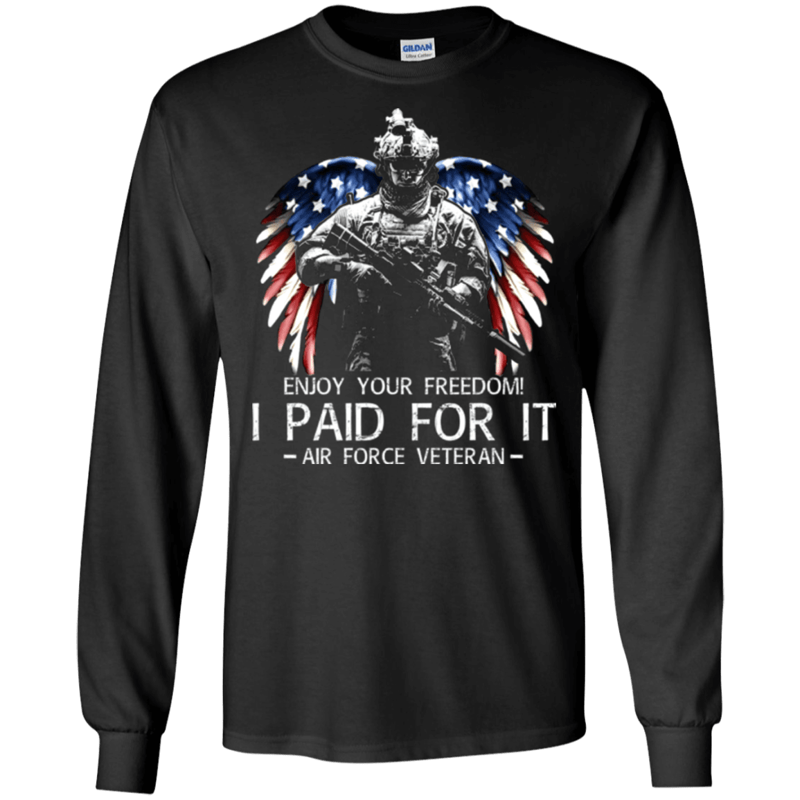 Air Force Veteran - Enjoy your freedom I paid for it Men Front T Shirts-TShirt-USAF-Veterans Nation