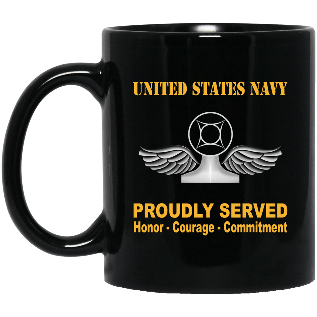 Navy Air Traffic Controller Navy AC Proudly Served Black Mug 11 oz - 15 oz-Mug-Navy-Rate-Veterans Nation