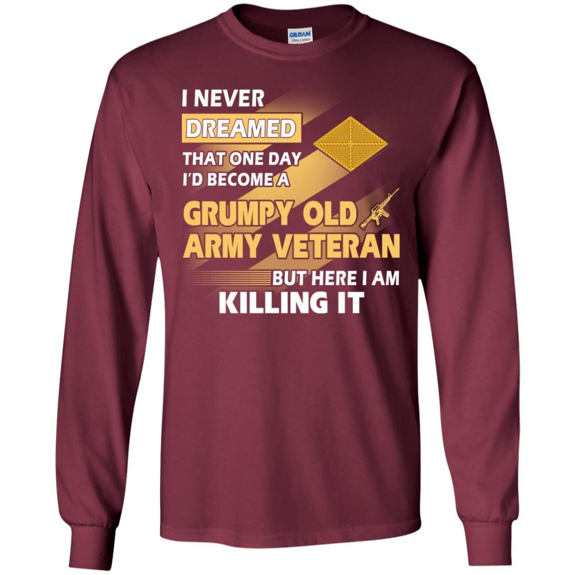 US Army T-Shirt "Finance Corps Grumpy Old Veteran" On Front-TShirt-Army-Veterans Nation