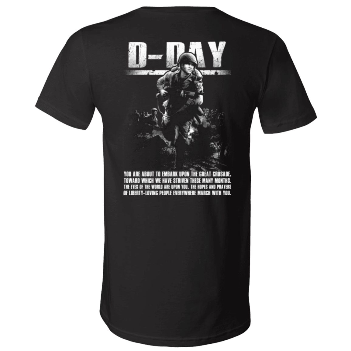 Military T-Shirt "Veteran - D Day WW2" - Men Back-TShirt-General-Veterans Nation