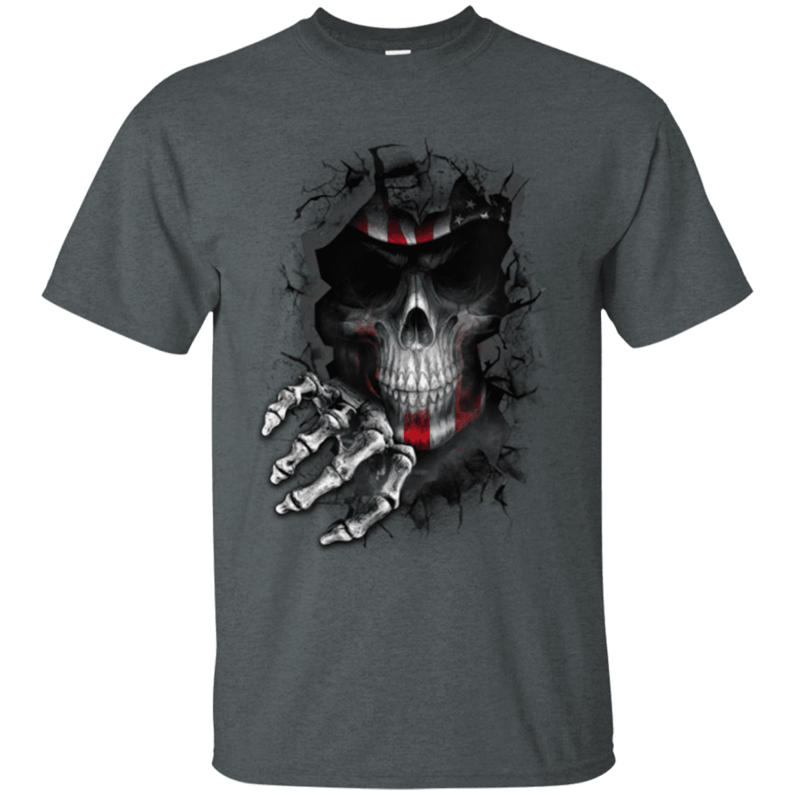Military T-Shirt "Veteran American Skull"-TShirt-General-Veterans Nation