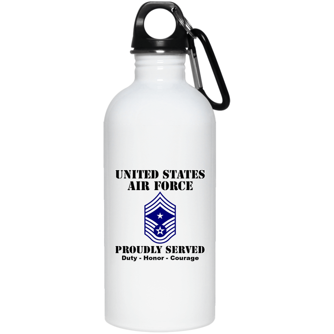 US Air Force E-9 Command Chief Master Sergeant CCM E9 Noncommissioned Officer Ranks White Coffee Mug - Stainless Travel Mug-Mug-USAF-Ranks-Veterans Nation