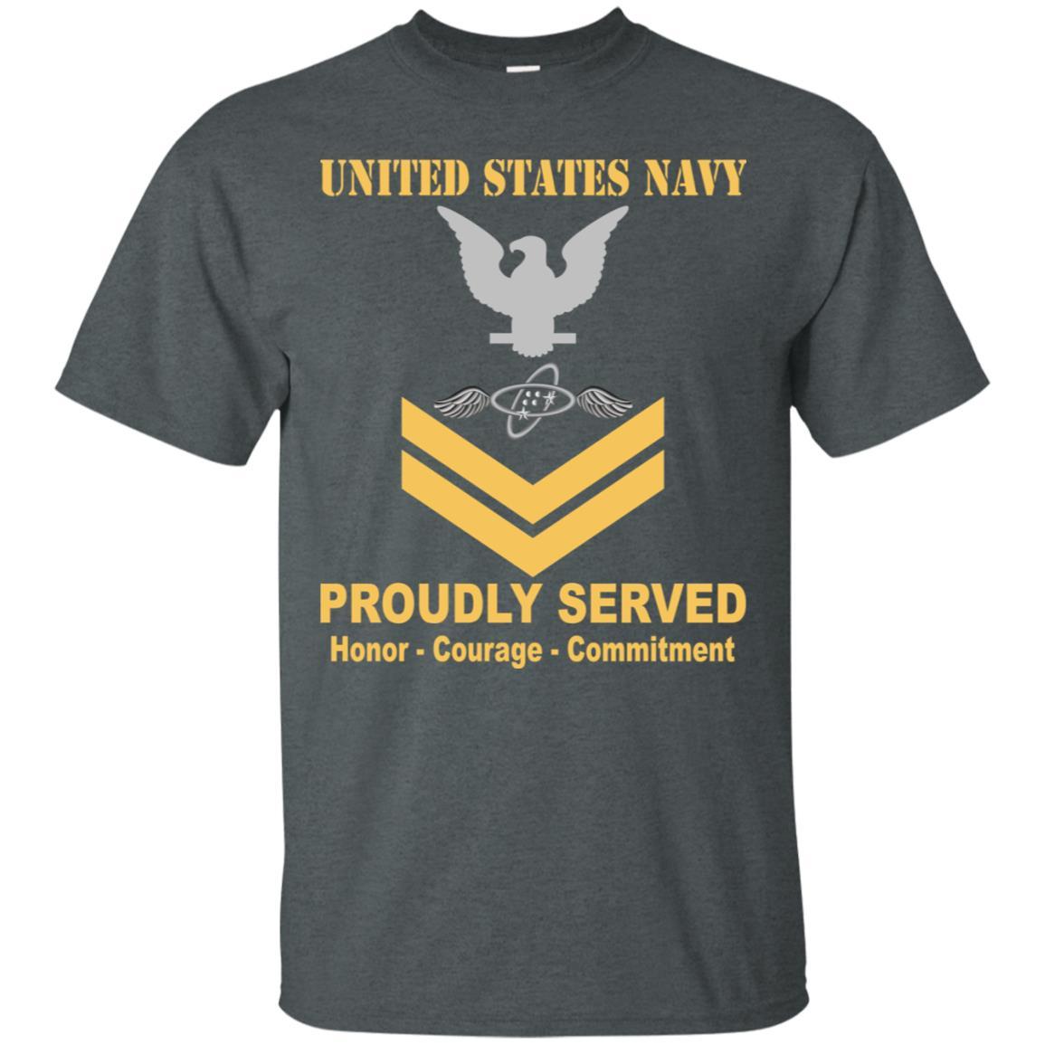 Navy Aviation Electronics Technician Navy AT E-5 Rating Badges Proudly Served T-Shirt For Men On Front-TShirt-Navy-Veterans Nation