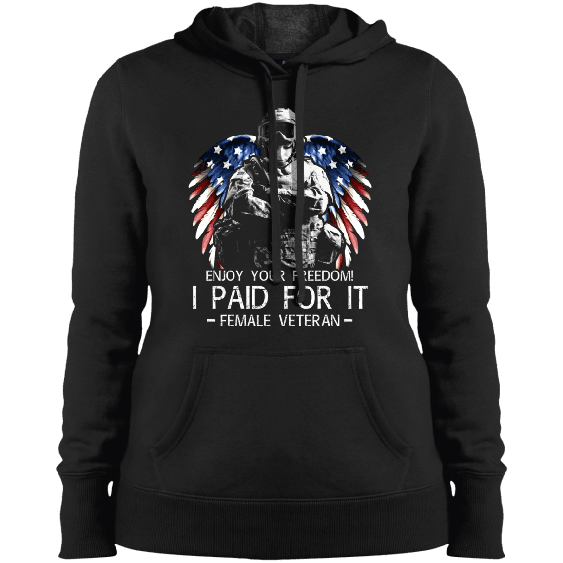 Military T-Shirt "Female Veteran - Enjoy your freedom I paid for it Women" Front-TShirt-General-Veterans Nation