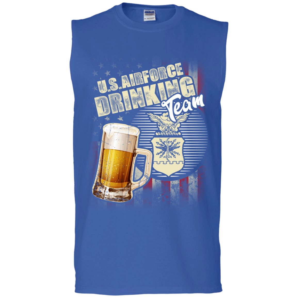 US Air Force Drinking Beer Team Front T Shirts-TShirt-USAF-Veterans Nation