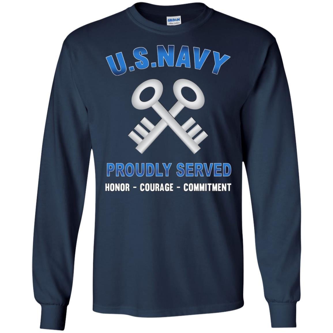 U.S Navy Logistics specialist Navy LS - Proudly Served T-Shirt For Men On Front-TShirt-Navy-Veterans Nation