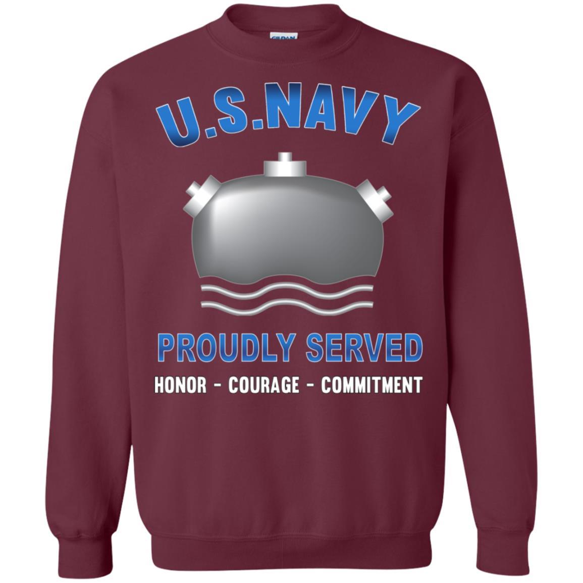 Navy Mineman Navy MN - Proudly Served T-Shirt For Men On Front-TShirt-Navy-Veterans Nation