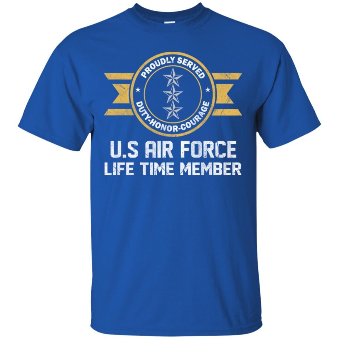 Life time member-US Air Force O-9 Lieutenant General Lt Ge O9 General Officer Ranks Men T Shirt On Front-TShirt-USAF-Veterans Nation