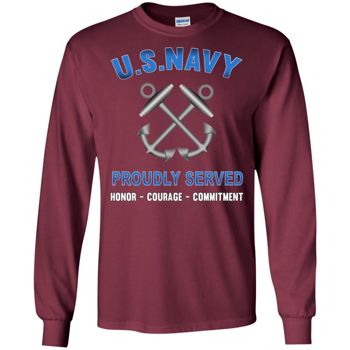 U.S Navy Boatswain's Mate Navy BM - Proudly Served T-Shirt For Men On Front-TShirt-Navy-Veterans Nation