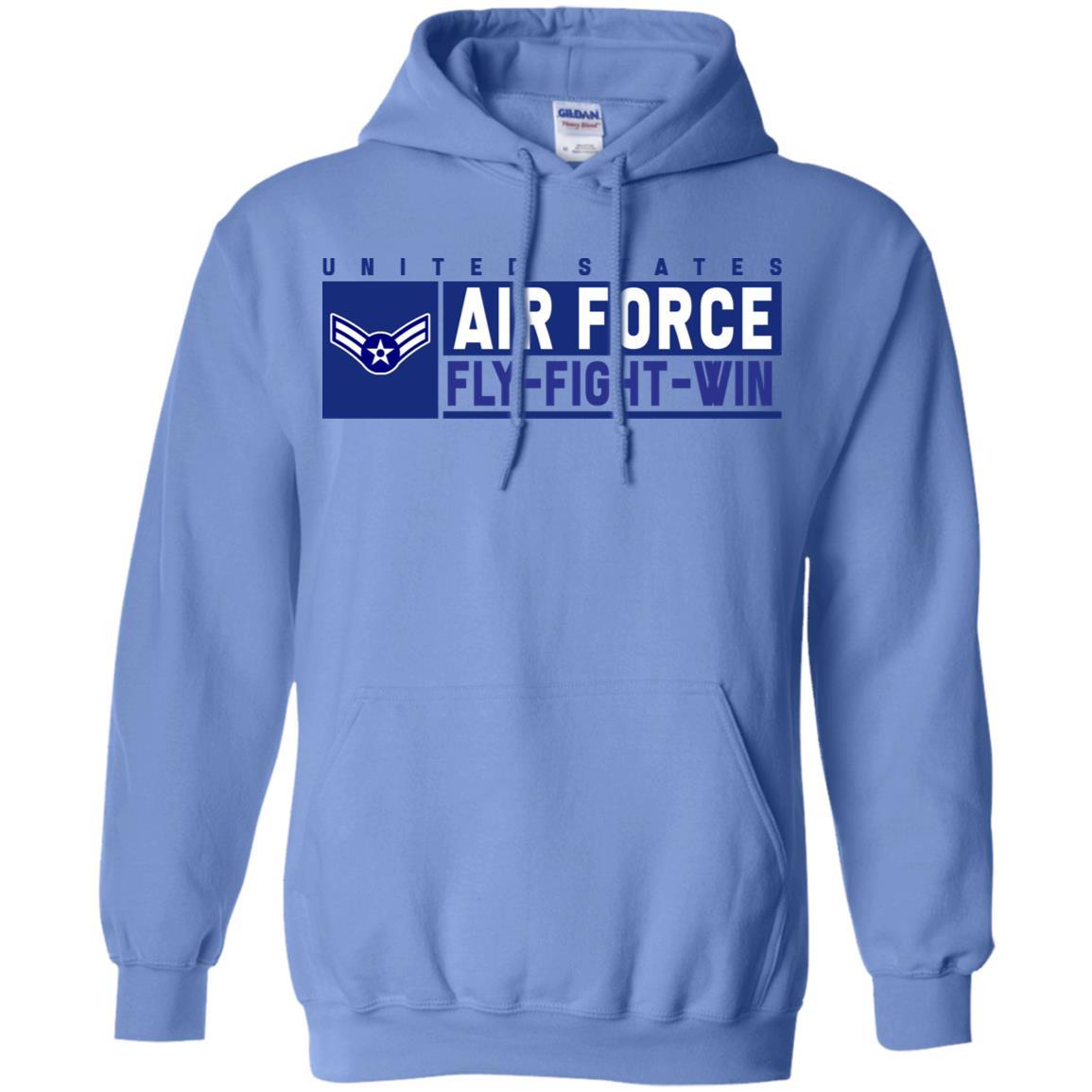 US Air Force E-3 Airman First Class Fly - Fight - Win Long Sleeve - Pullover Hoodie-TShirt-USAF-Veterans Nation