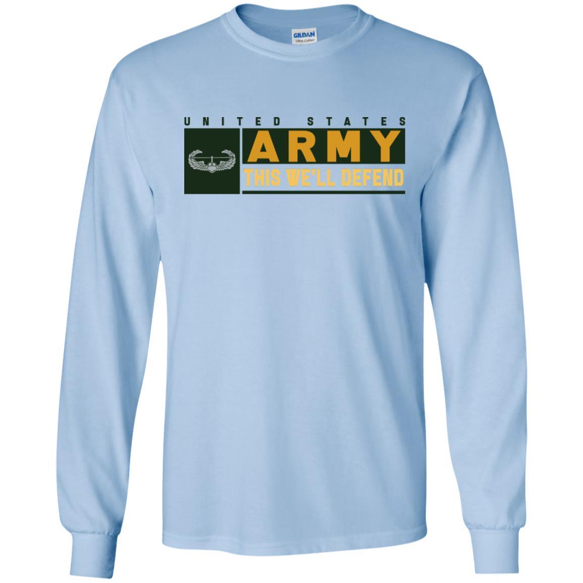 US Army Air Assault Wings Badge- This We'll Defend T-Shirt On Front For Men-TShirt-Army-Veterans Nation